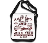 Legacy Classic Truck Vintage Wagon Flat Fender Borsa a tracolla bianca