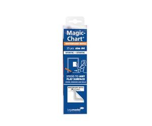 Legamaster 7-159100-A4 Magic-Chart Notes Whiteboard, Fogli elettrostatici riposizionabili, include 25 fogli bianchi (20 x 30 cm), Bianco