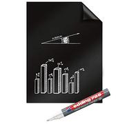 Legamaster 7-159200 Magic-Chart Blackboard, Fogli elettrostatici riposizionabili include 25 fogli (60 x 80 cm), Nero