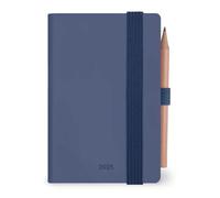 Legami - Agenda Bigiornaliera Mini 2025, 12 Mesi Mini, Rubrica e Matita Inclusa, Chiusura con Elastico, Diario da Gennaio 2025 a Dicembre 2025, in Carta FSC Certificata, 6,5 x 10 cm, Blueberry