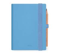 Legami Agenda bigiornaliera Mini 2026, 12 mesi Retro Blue, rubrica, matita, elastico, FSC 7x10 cm