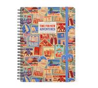 AGENDA LARGE WEEKLY DIARY SPIRAL BOUND 12 MONTH 2025 - TRAVEL STICKERS