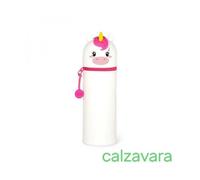 Legami - Kawaii Astuccio Scuola 2 in 1 in Morbido Silicone, Portapenne da Tavolo, Chiusura con Cerniera, Penne Pastelli Pennarelli, H 18.5 cm