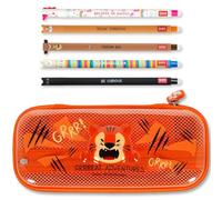 LEGAMI WonderWow - Astuccio e penna cancellabile, set di 5 penne a forma di animale con inchiostro termosensibile + astuccio a 2 scomparti, articoli per il rientro a scuola per ragazze, ragazzi