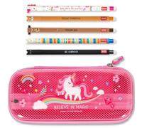 LEGAMI WonderWow - Astuccio e penna cancellabile, set di 5 penne a forma di animale con inchiostro termosensibile + astuccio a 2 scomparti, articoli per il rientro a scuola per ragazze, ragazzi