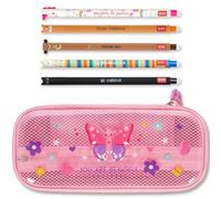 Legami Astuccio e penna cancellabile WonderWow | Set di 5 penne a forma di animale con inchiostro termosensibile + astuccio a 2 scomparti (Farfalla)