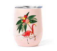 Legami - Bicchiere Termico 325 Ml, Hot&Cold, Ø 9 cm, in Acciaio Inox a doppio Strato e Plastica, Tema Flamingo, Riutilizzabile, Tappo Ermetico con Foro per Cannuccia, Leggero, Resistente