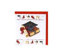 Legami biglietto di congratulazioni di laurea, 7 x 7 cm, bianco