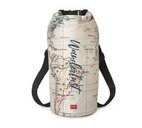 Legami - Sacca impermeabile, Chiusura ermetica, 2 Cinghie removibili e regolabili incluse, Leggera, Compatta, Facile da trasportare, 10 L, 30x55 cm, Tema Travel