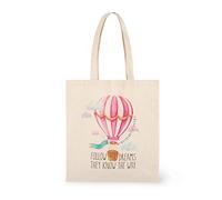 Legami - Borsa di cotone, Taschina interna, con Soffietto, Manico Lungo, Ecologica, 38,5x42 cm, Tema Air balloon
