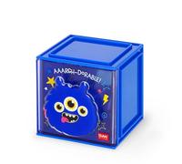 Legami - Box Componibile da Scrivania Cutie Cubes, Tema Monster, Organiser da Scrivania, Portaoggetti, Foglio di Adesivi incluso, Impilabile, Multifunzionale, in ABS, 90 x 90 x 100 cm