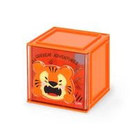 Legami - Box Componibile da Scrivania Cutie Cubes, Tema Tiger, Organiser da Scrivania, Portaoggetti, Foglio di Adesivi incluso, Impilabile, Multifunzionale, in ABS, 90 x 90 x 100 cm