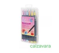 Legami Brush Markers - Set di 12 Pennarelli con Punta Pennello Pastel Colours