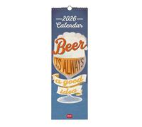 Legami - Calendario da Parete 2026, Beer, Calendario da Muro Piccolo, 12 Mesi e Planner Annuale, in Inglese, Spazio per Note, Segni Zodiacali, Festività Internazionali, 16 x 49 cm