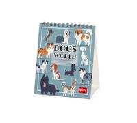 Legami - Calendario da Tavolo 2026, Dogs Of The World, Calendario da Scrivania, 12 Mesi e Planner Annuale, in Inglese, Segni zodiacali, Festività internazionali, 12 x 14.5 cm