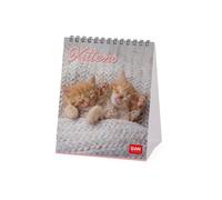 Legami - Calendario da Tavolo 2026, Kittens, Calendario da Scrivania, 12 Mesi e Planner Annuale, in 6 Lingue, Segni zodiacali, Festività internazionali, 12 x 14.5 cm
