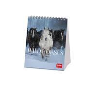 Legami - Calendario da Tavolo 2026, Wild Horses, Calendario da Scrivania, 12 Mesi e Planner Annuale, in 6 Lingue, Segni zodiacali, Festività internazionali, 12 x 14.5 cm
