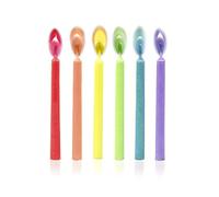 Legami - Candeline con Fiamma Colorata, Ø 0,5 cm, H 6 cm (Supporti in Plastica inclusi), si Accendono dello stesso Colore della Cera di cui sono fatte, 12, in 6 Colori