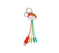 Legami - Cavo di Ricarica Multiplo Link Up, Tema Rainbow, con Portachiave, 4 Cav