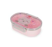 Legami - Contenitore Porta Merenda, Tema Kitty, 1 Snack Box con Divisiorio removibile, Chiusura a Clip, facile da aprire e richiudere, Lavabile in Lavastoviglie, 18 x 7 x 14 cm