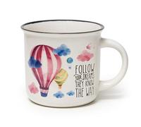Legami - Cup Puccino, Tazza in Porcellana New Bone China, Tema Air Ballon, Take a Break Collection, Capacità 350 ml, Lavabile in Lavastoviglie, Utilizzabile in Microonde
