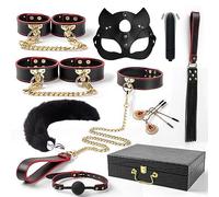 Legami del Sesso 10pcs Bondage Kit Giocattoli del Sesso di Coppia, Set di Legature Bondage Kit Strumenti Sessuali, Accessori del Sesso per Adulti E Coppie-Black