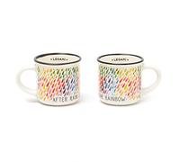 Legami - Espresso For Two, 2 Tazzine da Caffè in Porcellana New Bone China, Capacità 50 ml, Tema After Rain, Lavabili in Lavastoviglie, Utilizzabili nel microonde