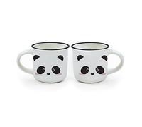 Legami - Espresso For Two, 2 Tazzine da Caffè in Porcellana New Bone China, Capacità 50 ml, Tema Panda, Lavabili in Lavastoviglie, Utilizzabili nel microonde