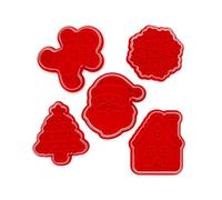 Legami - Formine per Biscotti Natalizi, Cookie Cutters, Set di 5 Forme Diverse con Timbro, Adatte anche ai Bambini