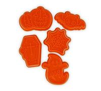 Legami - Formine per Biscotti, Halloween, Cookie Cutters, Set di 5 Forme Diverse con Timbro, Adatte anche ai Bambini