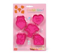 Legami - Formine per Biscotti Super Cute, Cookie Cutters, Set di 5 Forme Diverse con Timbro, Orsetto, Cuoricini e LOVE, Adatte anche ai Bambini