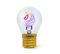 Legami - Lampada da Tavolo a forma di Lampadina, Ricaricabile con Cavo USB, Senza Fili, Bulb Fiction, Tema Unicorn, 6.8 x 10.3 cm