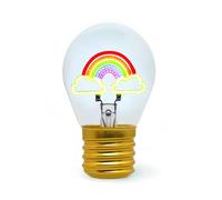 Legami - Lampada da Tavolo a forma di Lampadina, Ricaricabile con Cavo USB, Senza Fili, Bulb Fiction, Tema Rainbow, 6.8 x 10.3 cm