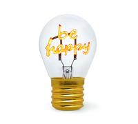 Legami - Lampada da Tavolo a forma di Lampadina, Ricaricabile con Cavo USB, Senza Fili, Bulb Fiction, Tema Be Happy, 6.8 x 10.3 cm