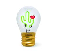 Legami - Lampada da Tavolo a forma di Lampadina, Ricaricabile con Cavo USB, Senza Fili, Bulb Fiction, Tema Cactus, 6.8 x 10.3 cm