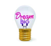 Legami - Lampada da Tavolo a forma di Lampadina, Ricaricabile con Cavo USB, Senza Fili, Bulb Fiction, Tema Dream Big, 6.8 x 10.3 cm