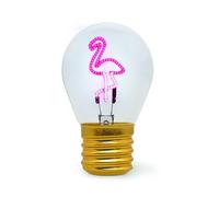 Legami - Lampada da Tavolo a forma di Lampadina, Ricaricabile con Cavo USB, Senza Fili, Bulb Fiction, Tema Flamingo, 6.8 x 10.3 cm