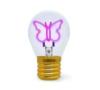 Legami - Lampada da Tavolo a forma di Lampadina, Ricaricabile con Cavo USB, Senza Fili, Bulb Fiction, Tema Butterfly, 6.8 x 10.3 cm