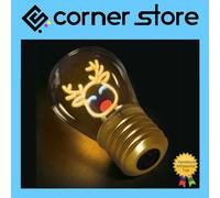 Legami - Lampada da Tavolo Ricaricabile in Vetro e Metallo - Renna Natale