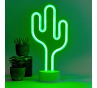 Legami - Lampada Led Effetto Neon, It's a Sign, Tema Cactus, Doppia Alimentazione, Cavo Type-C (Incluso) o Batterie (non Incluse), Lampada da tavolo