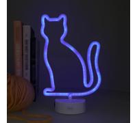 Legami - Lampada Led Effetto Neon, It's a Sign, Tema Kitty, Doppia Alimentazione, Cavo Type-C (Incluso) o Batterie (non Incluse), Lampada da tavolo