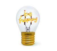 Legami - Lampada da Tavolo a forma di Lampadina, Ricaricabile con Cavo USB, Senza Fili, Bulb Fiction, Tema Be Happy, 6.8 x 10.3 cm