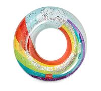 Legami - Maxi Ciambella Gonfiabile per Piscina, Include Toppa, ⌀ 102 cm, Tema Rainbow