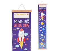 Legami - Metro da Parete Dream Big Little One, Metro da appendere per misurare l'Altezza dei Bambini, fino a 160 cm, 41 Stickers inclusi, con Listelli in Legno, Tema Space