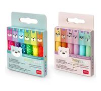 LEGAMI Mini Evidenziatori Teddy's Umore + Stile Neon E Colori Pastello