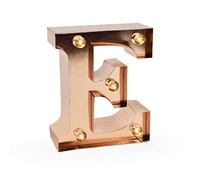 Legami - Mini Lettera decorativa luminosa, Gancio posteriore per appendere la Lettera al Muro, Tasto ON/OFF, 3 Batterie già incluse, Luce color Bianco caldo, Lettera E