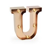 Legami - Mini Lettera decorativa luminosa, Gancio posteriore per appendere la Lettera al Muro, Tasto ON/OFF, 3 Batterie già incluse, Luce color Bianco caldo, Lettera U