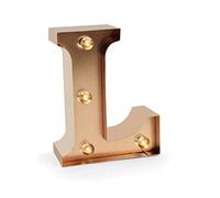 Legami - Mini Lettera Decorativa Luminosa, Gancio Posteriore per Appendere la Lettera al Muro, Tasto ON/off, 3 Batterie già Incluse, Luce Color Bianco Caldo, Lettera L