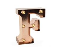 Legami-Mini Decorativa Luminosa, Gancio Posteriore per Appendere Muro, Tasto ON/off, 3 Batterie già Incluse, Luce Color Bianco Caldo, Lettera F, LELI0006