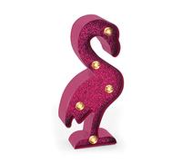Legami - Mini Luce Decorativa, 15 x 3,3 x 7 cm, in Metallo, Legno, Plastica, Tema Flamingo, 2 Fessure sul Retro per Appendere la Luce al Muro, Colore Luce Bianco Caldo